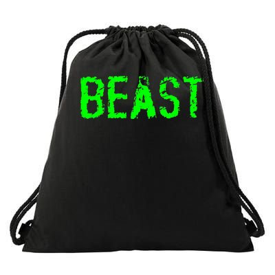 Beast Gym Workout Mode Fitness Logo Drawstring Bag