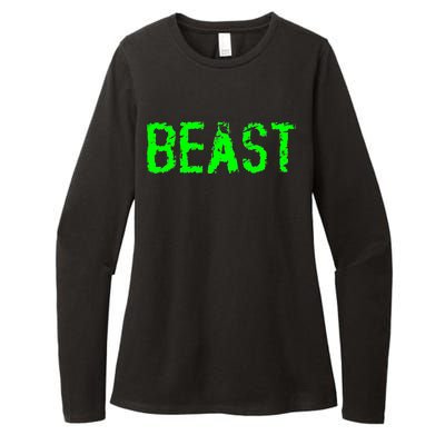 Beast Gym Workout Mode Fitness Logo Womens CVC Long Sleeve Shirt