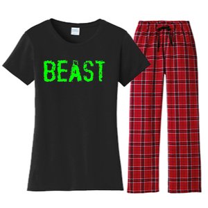 Beast Gym Workout Mode Fitness Logo Women's Flannel Pajama Set