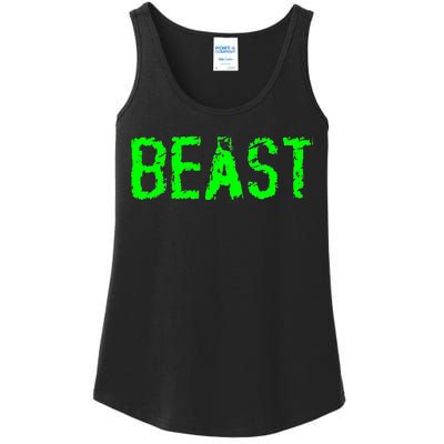 Beast Gym Workout Mode Fitness Logo Ladies Essential Tank