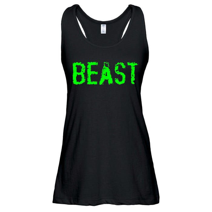 Beast Gym Workout Mode Fitness Logo Ladies Essential Flowy Tank