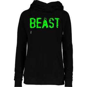 Beast Gym Workout Mode Fitness Logo Womens Funnel Neck Pullover Hood