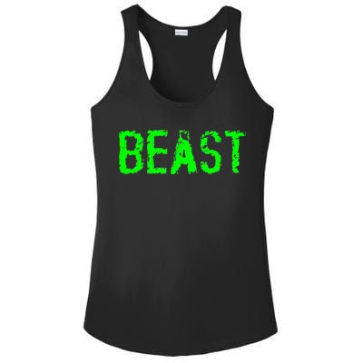 Beast Gym Workout Mode Fitness Logo Ladies PosiCharge Competitor Racerback Tank