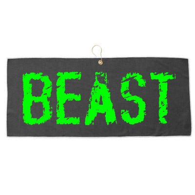 Beast Gym Workout Mode Fitness Logo Large Microfiber Waffle Golf Towel