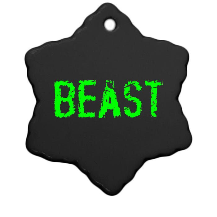 Beast Gym Workout Mode Fitness Logo Ceramic Star Ornament