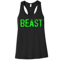 Beast Gym Workout Mode Fitness Logo Women's Racerback Tank