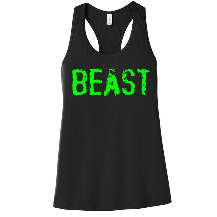 Beast Gym Workout Mode Fitness Logo Women's Racerback Tank