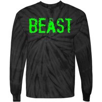 Beast Gym Workout Mode Fitness Logo Tie-Dye Long Sleeve Shirt