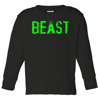 Beast Gym Workout Mode Fitness Logo Toddler Long Sleeve Shirt