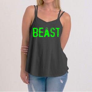 Beast Gym Workout Mode Fitness Logo Women's Strappy Tank