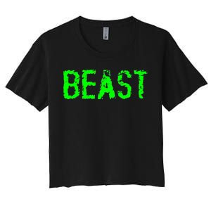 Beast Gym Workout Mode Fitness Logo Women's Crop Top Tee