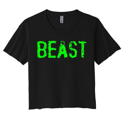 Beast Gym Workout Mode Fitness Logo Women's Crop Top Tee