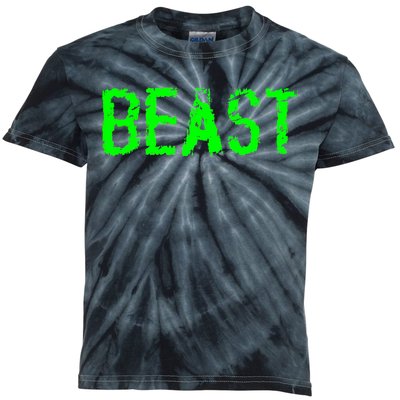 Beast Gym Workout Mode Fitness Logo Kids Tie-Dye T-Shirt