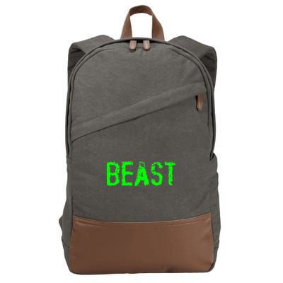 Beast Gym Workout Mode Fitness Logo Cotton Canvas Backpack