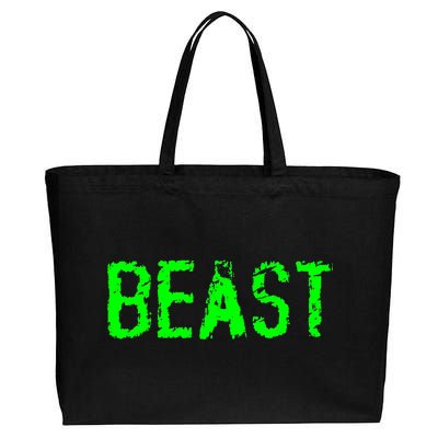 Beast Gym Workout Mode Fitness Logo Cotton Canvas Jumbo Tote