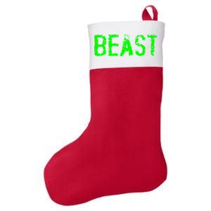 Beast Gym Workout Mode Fitness Logo Felt Holiday Christmas Stocking