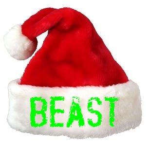 Beast Gym Workout Mode Fitness Logo Premium Christmas Santa Hat