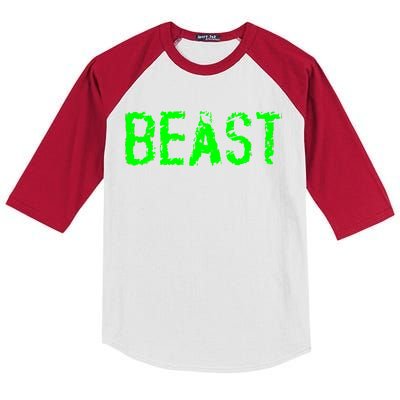 Beast Gym Workout Mode Fitness Logo Kids Colorblock Raglan Jersey