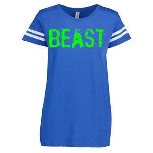 Beast Gym Workout Mode Fitness Logo Enza Ladies Jersey Football T-Shirt