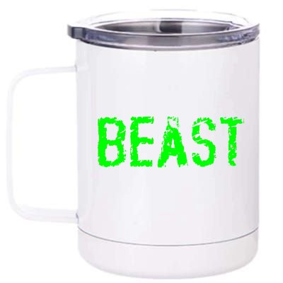 Beast Gym Workout Mode Fitness Logo 12 oz Stainless Steel Tumbler Cup