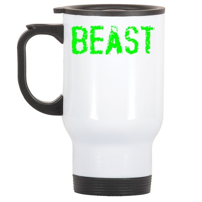 Beast Gym Workout Mode Fitness Logo Stainless Steel Travel Mug