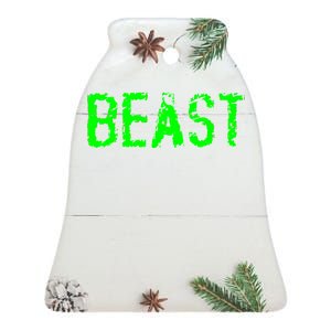 Beast Gym Workout Mode Fitness Logo Ceramic Bell Ornament