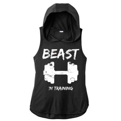 Beast In Training  Ladies PosiCharge Tri-Blend Wicking Draft Hoodie Tank