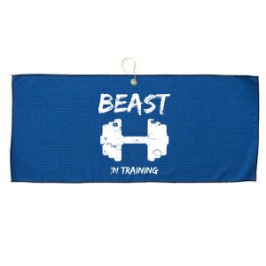 Beast In Training  Large Microfiber Waffle Golf Towel