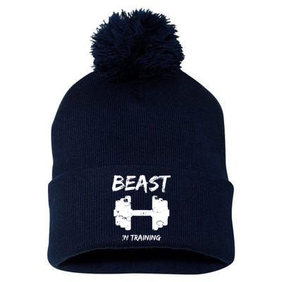 Beast In Training  Pom Pom 12in Knit Beanie