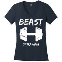 Beast In Training  Women's V-Neck T-Shirt