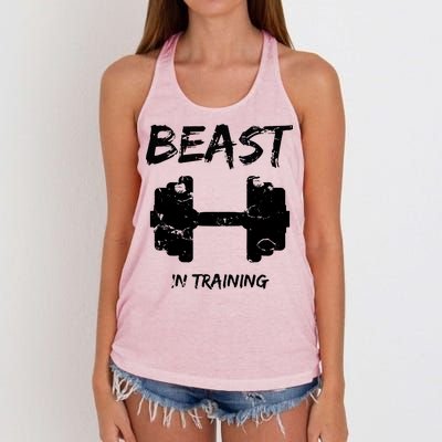 Beast In Training  Women's Knotted Racerback Tank