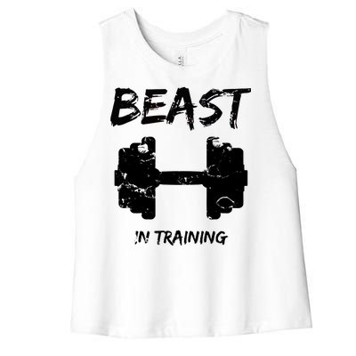 Beast In Training  Women's Racerback Cropped Tank