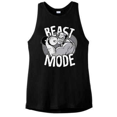 Beast Mode Bodybuilder Ladies PosiCharge Tri-Blend Wicking Tank