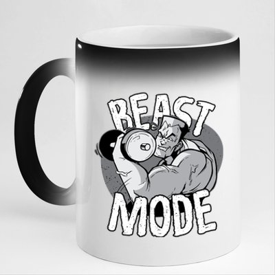 Beast Mode Bodybuilder 11oz Black Color Changing Mug