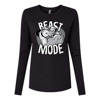 Beast Mode Bodybuilder Womens Cotton Relaxed Long Sleeve T-Shirt