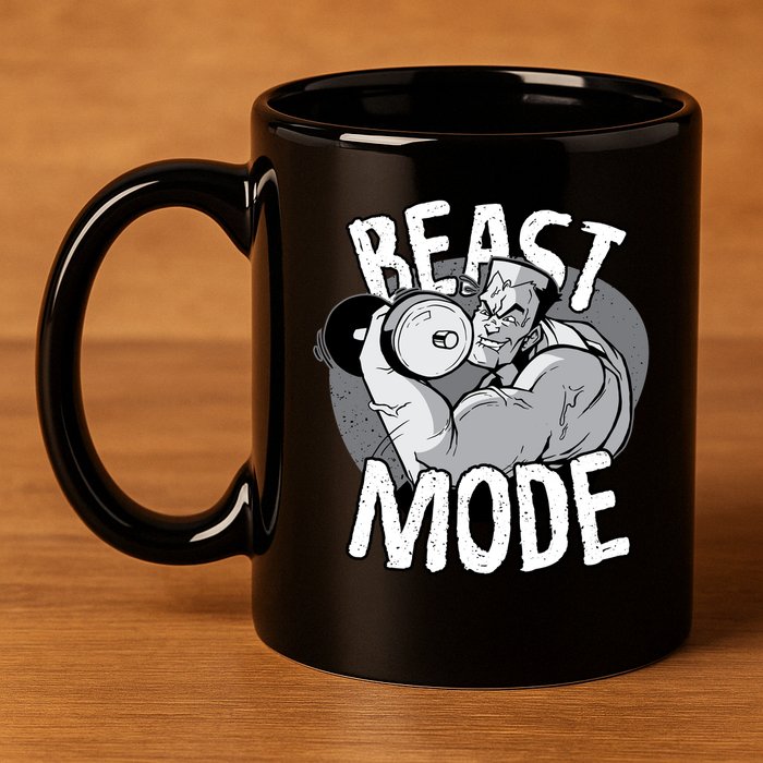 Beast Mode Bodybuilder 11oz C Handle Ceramic Mug