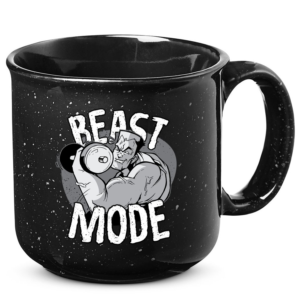 Beast Mode Bodybuilder 15oz Campfire Ceramic Mug