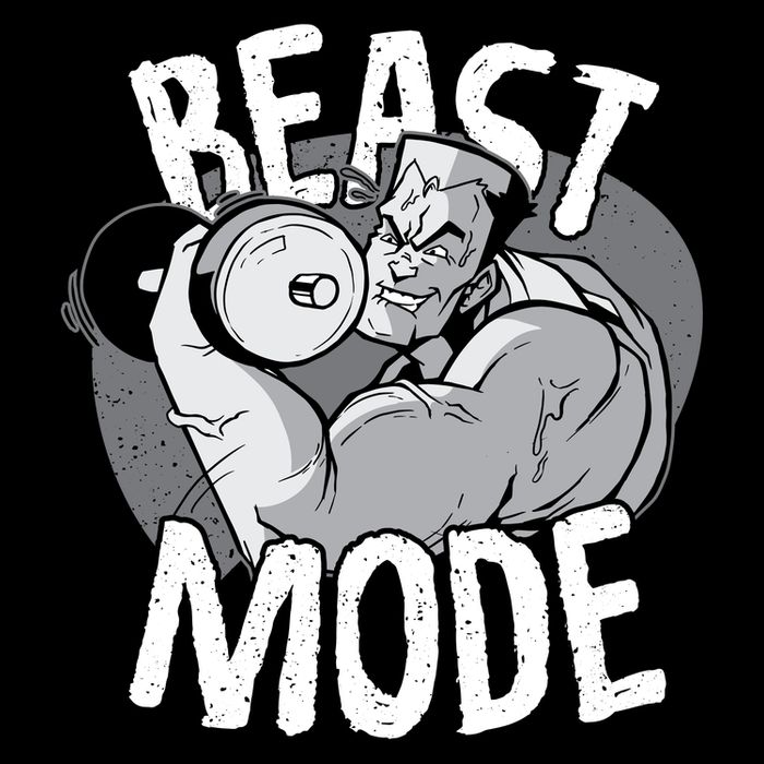 Beast Mode Bodybuilder Drawstring Bag