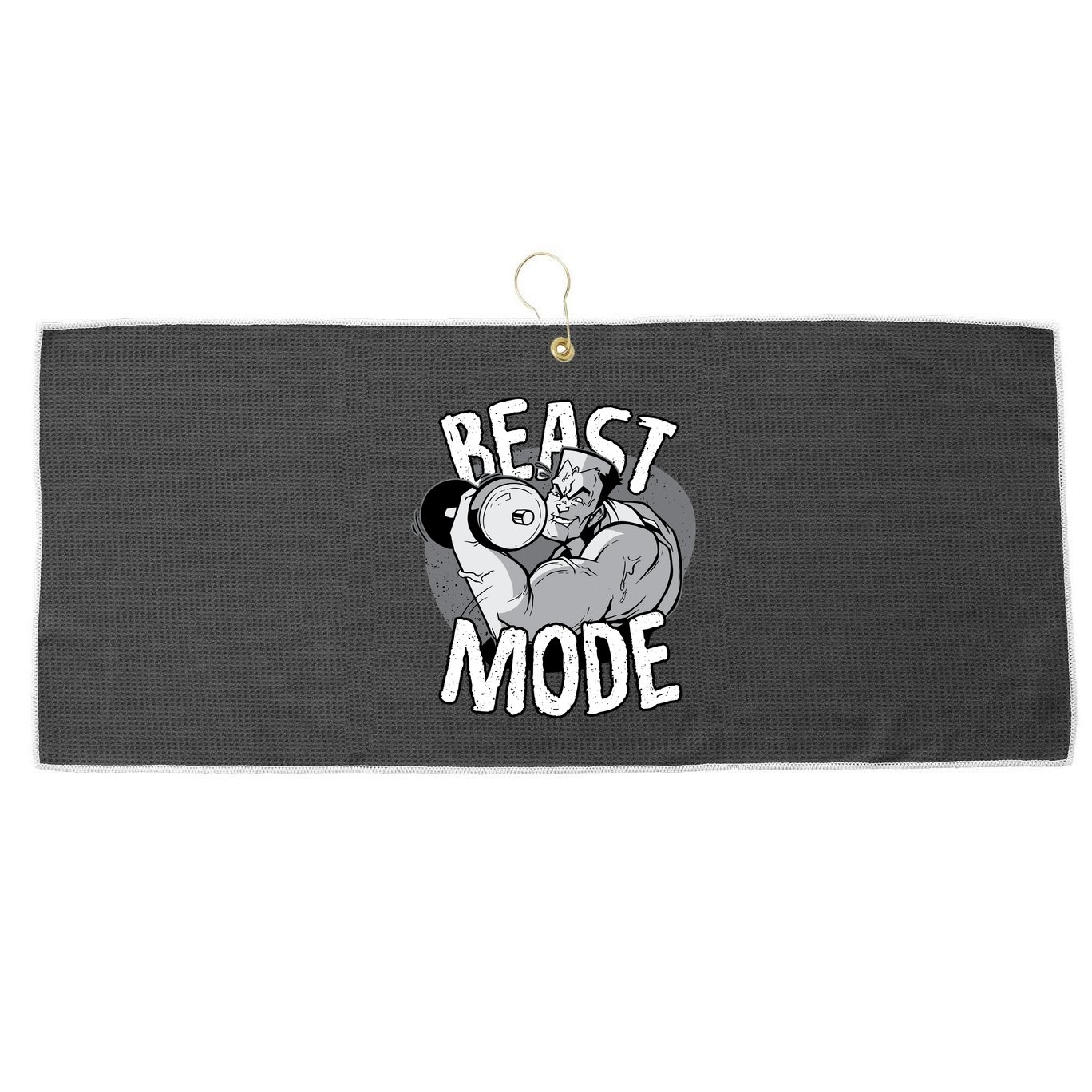 Beast Mode Bodybuilder Large Microfiber Waffle Golf Towel