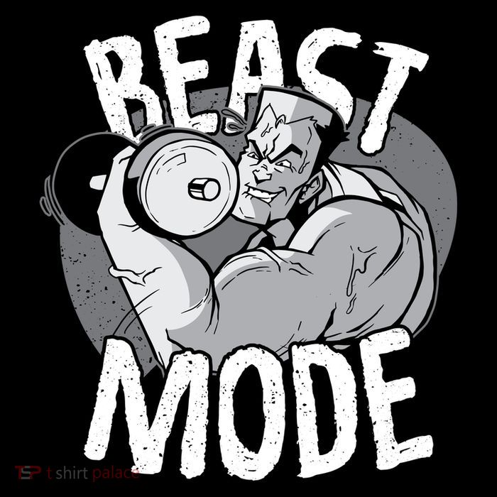 Beast Mode Bodybuilder Pom Pom 12in Knit Beanie