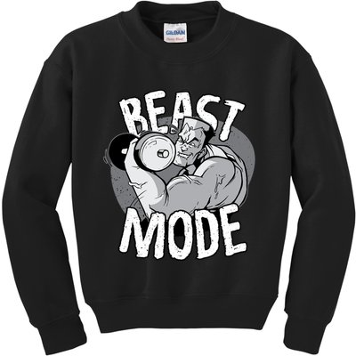 Beast Mode Bodybuilder Kids Sweatshirt