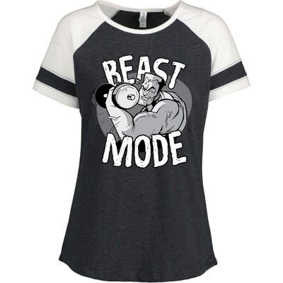 Beast Mode Bodybuilder Enza Ladies Jersey Colorblock Tee