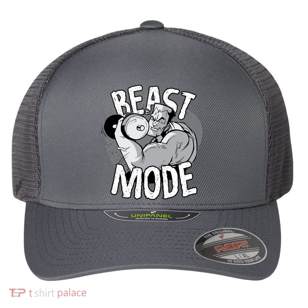 Beast Mode Bodybuilder Flexfit Unipanel Trucker Cap