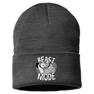 Beast Mode Bodybuilder Sustainable Knit Beanie