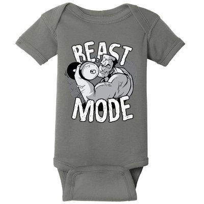 Beast Mode Bodybuilder Baby Bodysuit