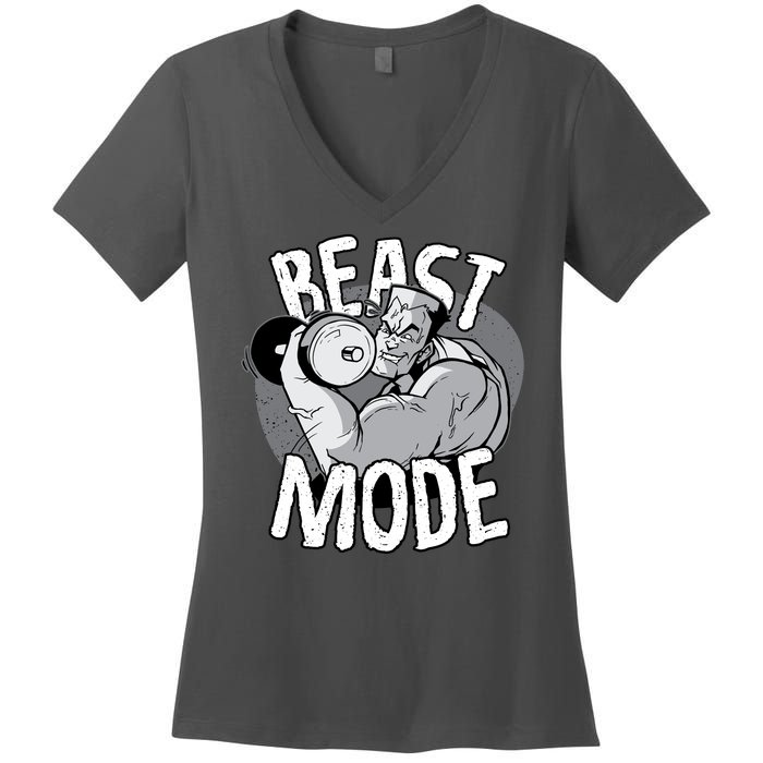 Beast Mode Bodybuilder Women's V-Neck T-Shirt