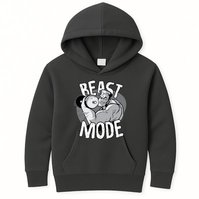 Beast Mode Bodybuilder Kids Hoodie