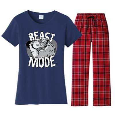 Beast Mode Bodybuilder Women's Flannel Pajama Set