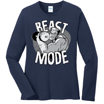 Beast Mode Bodybuilder Ladies Long Sleeve Shirt