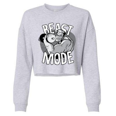 Beast Mode Bodybuilder Cropped Pullover Crew